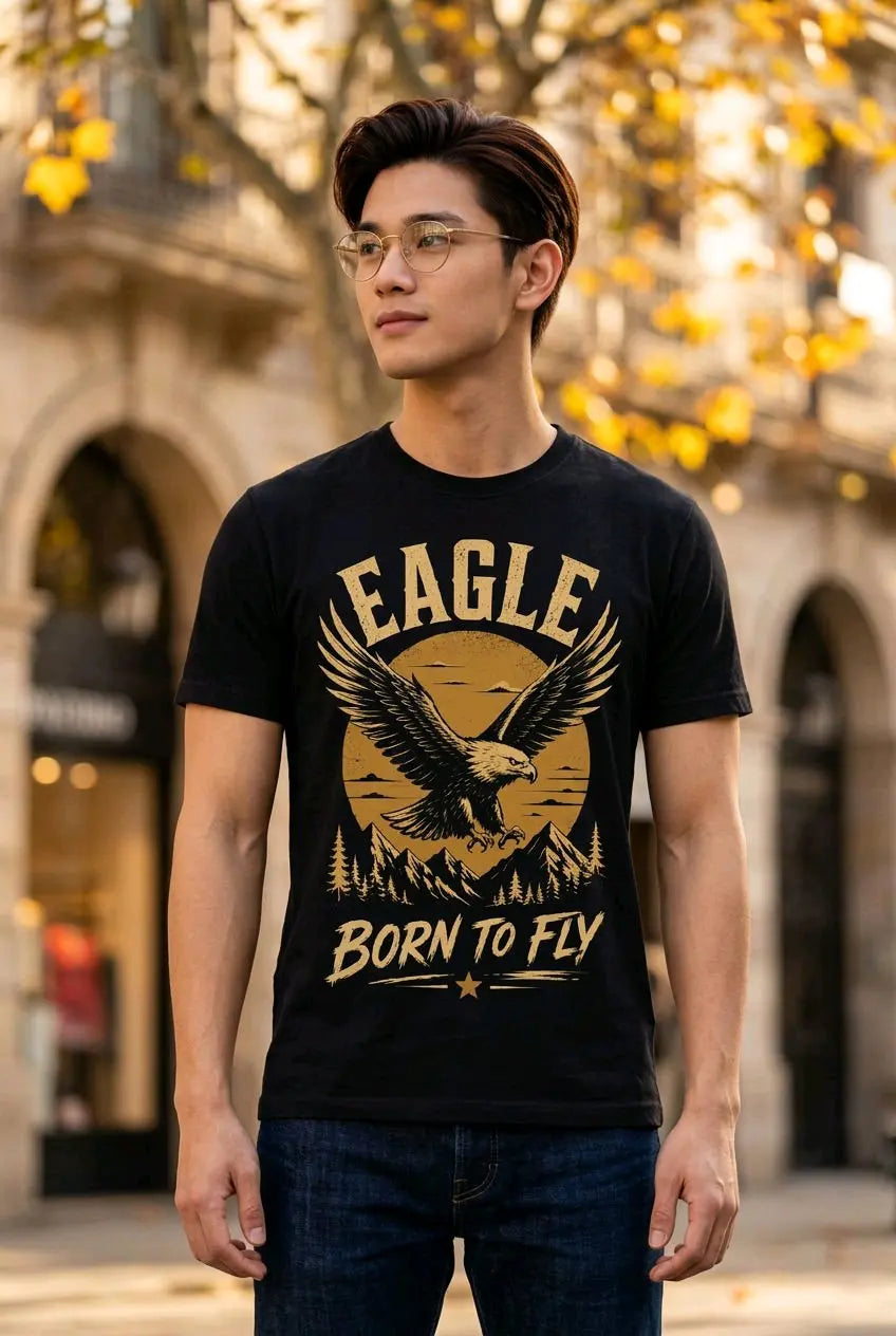 Eagle Born to Fly T-Shirt TeeStation
