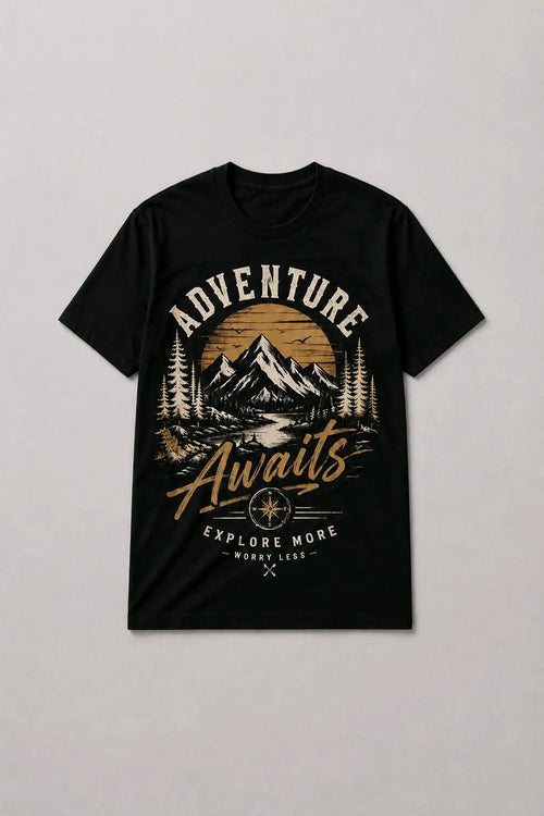 Adventure Awaits Explore More Worry Less T-Shirt TeeStation