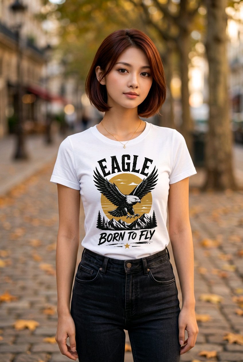 Eagle Born to Fly T-Shirt TeeStation