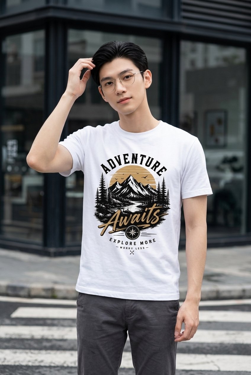 Adventure Awaits Explore More Worry Less T-Shirt TeeStation