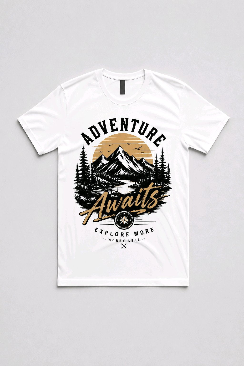 Adventure Awaits Explore More Worry Less T-Shirt TeeStation