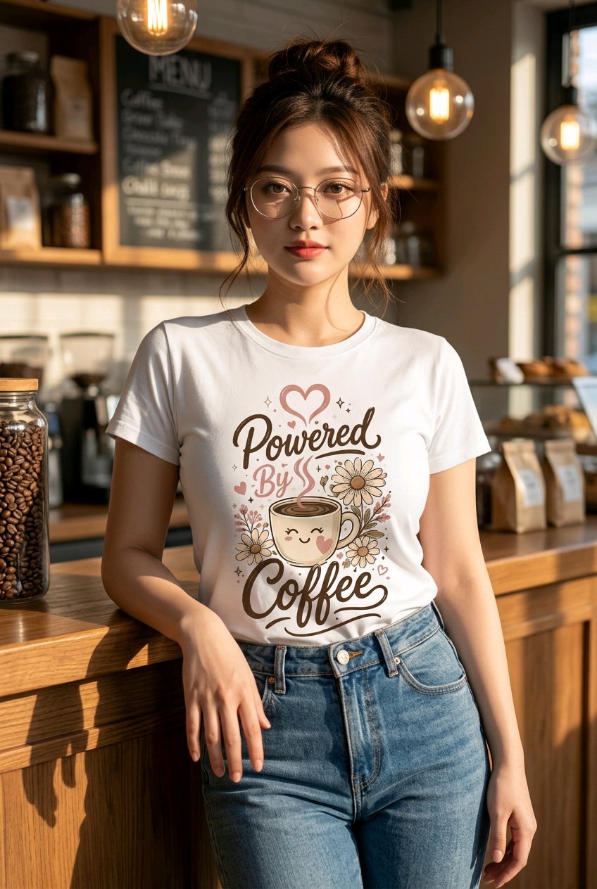 Powered by Coffee T-Shirt TeeStation
