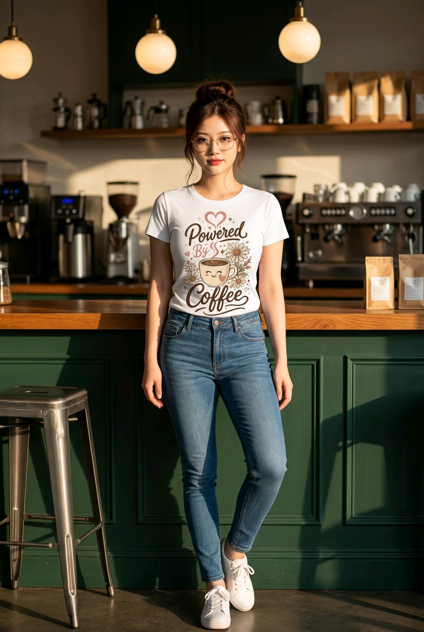 Powered by Coffee T-Shirt TeeStation