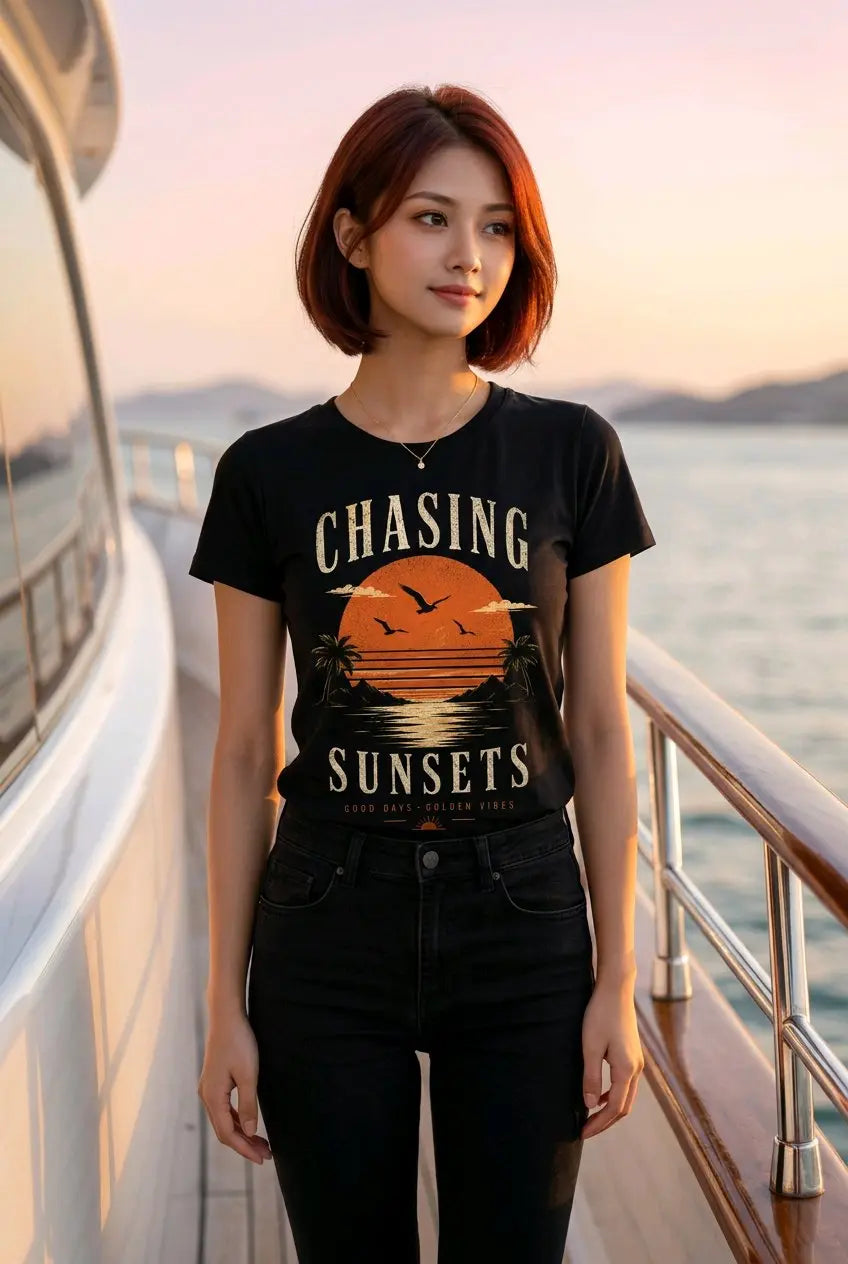 Chasing Sunsets Sunset Graphic T-Shirt